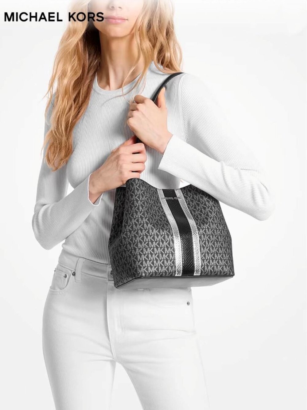 🖤Michael kors Logo-Print Canvas/Metallic Snake Embossed🖤 - Picture 16 of 16